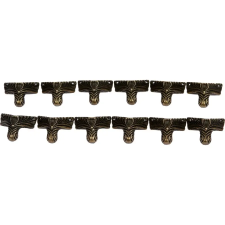  Fém dobozláb, 31 mm x 22mm bronz színű 1db dekorációs kellék