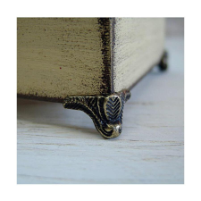  Fém dobozláb csavarokkal, 4db/cs. Mérete: 20x18 mm dekorációs kellék