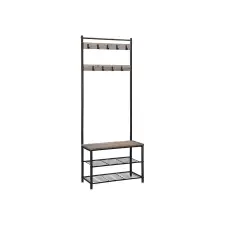  Fém előszobafal INDUSTRY 175 cm, fekete/szürkésbarna bútor