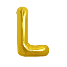 Fém fólia lufi S DEPOT®, L betű, arany, 40 cm party kellék