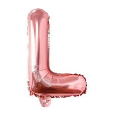  Fém fólia lufi S DEPOT®, L betű, rózsa arany, 40 cm party kellék
