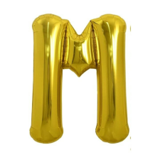 Fém fólia lufi S DEPOT®, M betű, arany, 40 cm party kellék