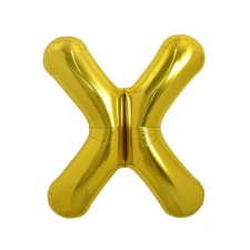  Fém fólia lufi S DEPOT®, X betű, arany, 40 cm party kellék