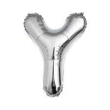  Fém fólia lufi S DEPOT®, Y betű, ezüst, 40 cm party kellék