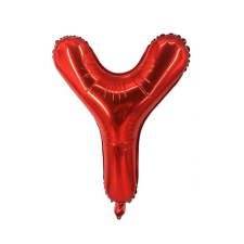 Fém fólia lufi S DEPOT®, Y betű, piros, 40 cm party kellék