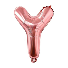  Fém fólia lufi S DEPOT®, Y betű, rózsa arany, 40 cm party kellék