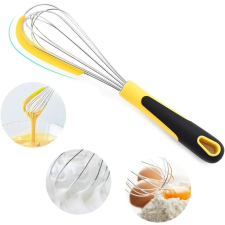  Fém habverő egy vastagított szilikon szállal sütés és főzés