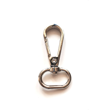 Fém karabiner, kicsi - nikkel 1db rövidáru