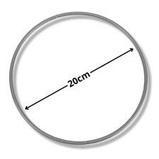  Fém karika ezüst 20cm dekorációs kellék