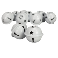Fém kolomp fehér 2,5x2cm 10db/csomag dekorációs kellék