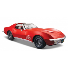 Fém model Chevrolet Corvette 1970 piros autópálya és játékautó