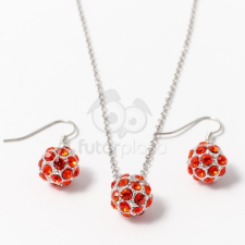 Fém shamballa ékszer szett narancs jwr-1478 ékszer szett