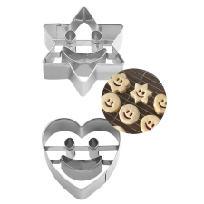 Fém sütemény kiszúró szett- 2db Smiley sütés és főzés