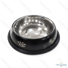  Fém tál gumitalppal kutyáknak fekete 21cm