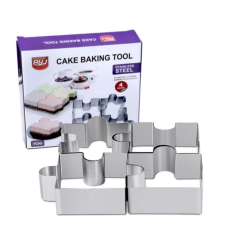 Fém tortaforma, mousse forma-4 darab puzzle sütés és főzés