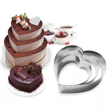  Fém tortaforma, tortakeret-3 darab szív sütés és főzés
