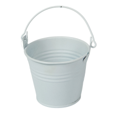  Fém vödör matt fehér M7cm D8cm dekorációs kellék