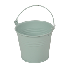  Fém vödör matt mentazöld D10x8,5cm dekorációs kellék