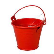  Fém vödör piros D7x5,6cm dekorációs kellék