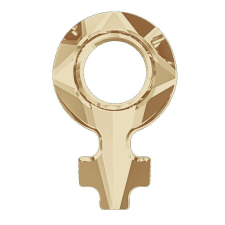 Female Symbol Pendant - Swarovski medál - Golden Shadow - 30 mm medál