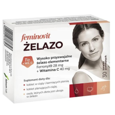 Feminovit Vas Vas- és Vashiányosok részére, 30 tabletta - Vas Táplálékkiegészítő. vitamin és táplálékkiegészítő