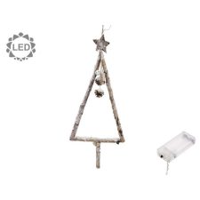  Fenyõ havas, csillaggal, LED-es 28x82 cm dekorációs kellék