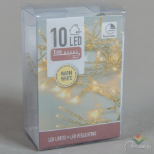  Fényfüzér 10 LED-es időzítős elemes (elem nélkül) meleg dekorációs kellék
