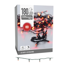  Fényfüzér 180 LED-es programos időzítős adapters piros dekorációs kellék