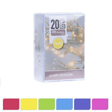  Fényfüzér 20 LED-es elemes (elem nélkül) vegyes színben dekorációs kellék