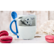  Fényképes Bögre - Kanalas bögre - Kék - 3dl egyedi ajándék