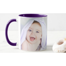  Fényképes Bögre - Színesbelsős - Lila - 3dl egyedi ajándék