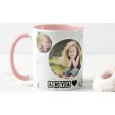  Fényképes Bögre - Színesbelsős - Rózsaszín- 3dl egyedi ajándék