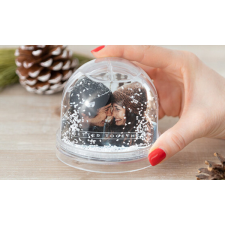  Fényképes hógömb (Ovális - Hópehely) egyedi ajándék
