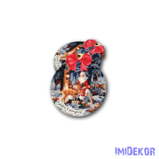 Fenyődísz 5db/csomag 8x7cm - Mikulásos dekorációs kellék