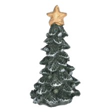  Fenyőfa csillaggal polyresin zöld 4,8cm dekorációs kellék