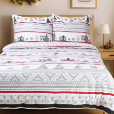  Fenyőfás karácsonyi flanel kétszemélyes ágyneműhuzat díszdobozban lakástextília