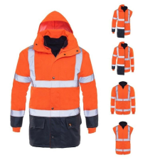 Fényvisszaverő kabát 5IN1, Procera, levehető ujjak, vízálló XL Orange férfi kabát, dzseki