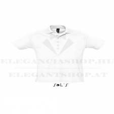  Férfi 100% pamut r.u galléros póló - Fehér férfi póló