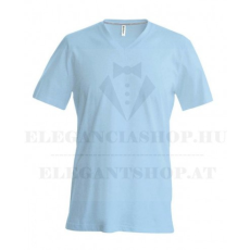  Férfi 100% pamut r.u póló - V-nyakú