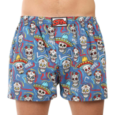  Férfi bő szárú boxeralsó Styx art klasszikus gumi koponyák (A1856) L