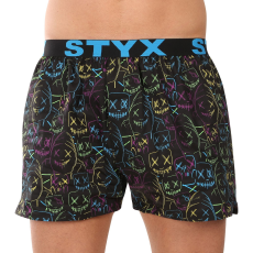  Férfi bő szárú boxeralsó Styx művészeti sport gumimaszkok (B1853) XL