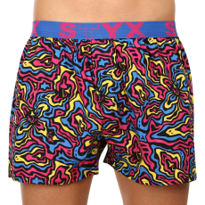  Férfi bő szárú boxeralsók Styx art sportos gumipánt gombák (B1550) L
