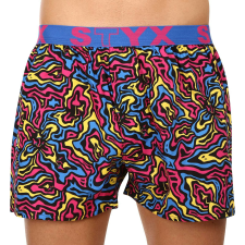 Férfi bő szárú boxeralsók Styx art sportos gumipánt gombák (B1550) XL férfi alsó