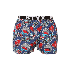  Férfi bő szárú boxeralsók Styx art sportos gumipánt harc (B1556) L