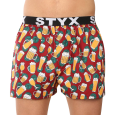  Férfi bő szárú boxeralsók Styx art sportos gumipánt készült sör (B1855) S