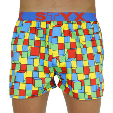 Férfi bő szárú boxeralsók Styx art sportos gumipánt kockák (B959) S férfi alsó