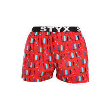 Férfi bő szárú boxeralsók Styx art sportos gumipánt minták (B1659) L férfi alsó