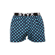  Férfi bő szárú boxeralsók Styx art sportos gumipánt pöttyös (B1651) XXL