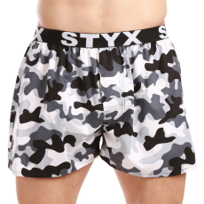  Férfi bő szárú boxeralsók Styx art sportos gumipánt terepszínű (B1457) M