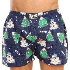  férfi bő szárú boxeralsók Styx művészet klasszikus gumipánt nagyméretű karácsonyi (E1450) 4XL